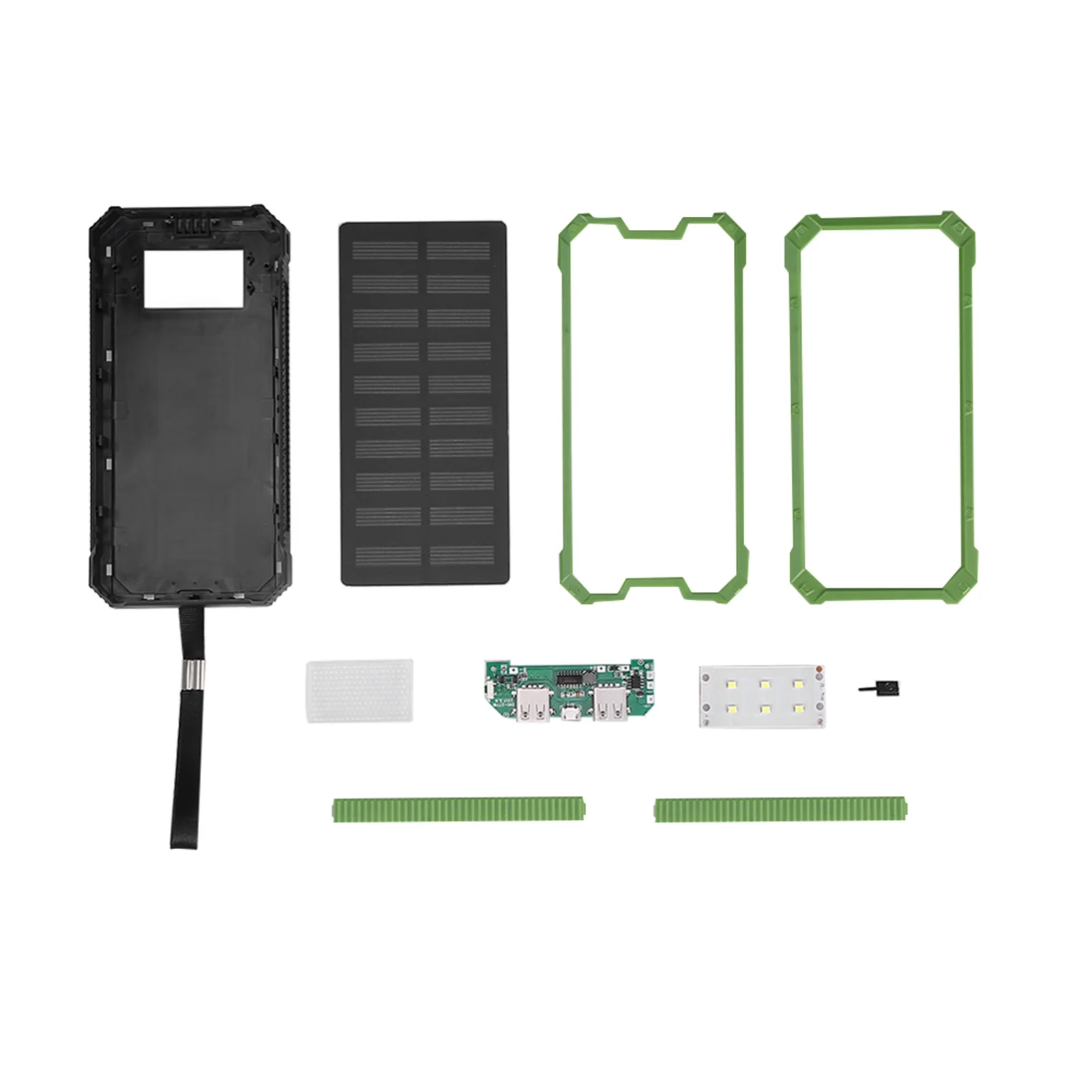 20000mAh Polar Mobile Power Bank DIY Kit - Green Dual USB Fast Charging Portable Power Case