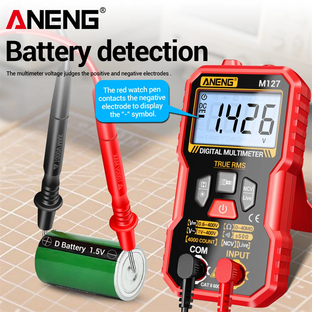MINI Multimeter Tester AC/DC Voltage Resistance NCV Sensing Ohmmeter Zero-fire Detect Line Multifunction Meter Electric Tools