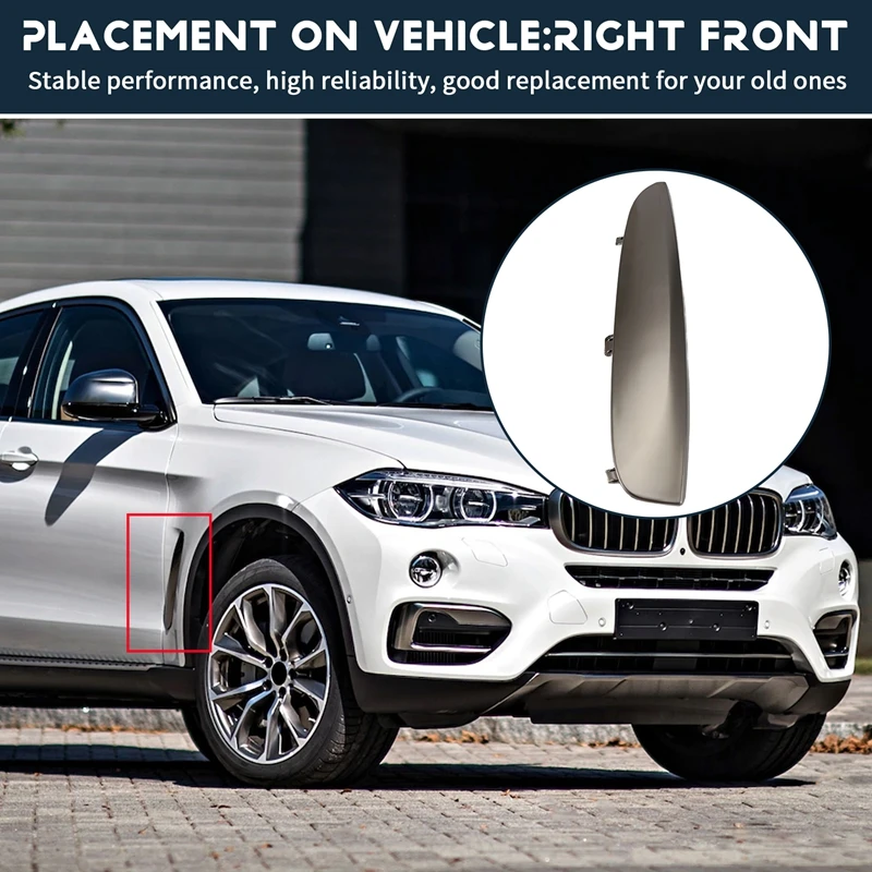 Car Air Duct Side Panel Trim For BMW X6 F16 2015-2019 35I 35Ix 5Ix 50Ix Front Fender Vent Decor Strip