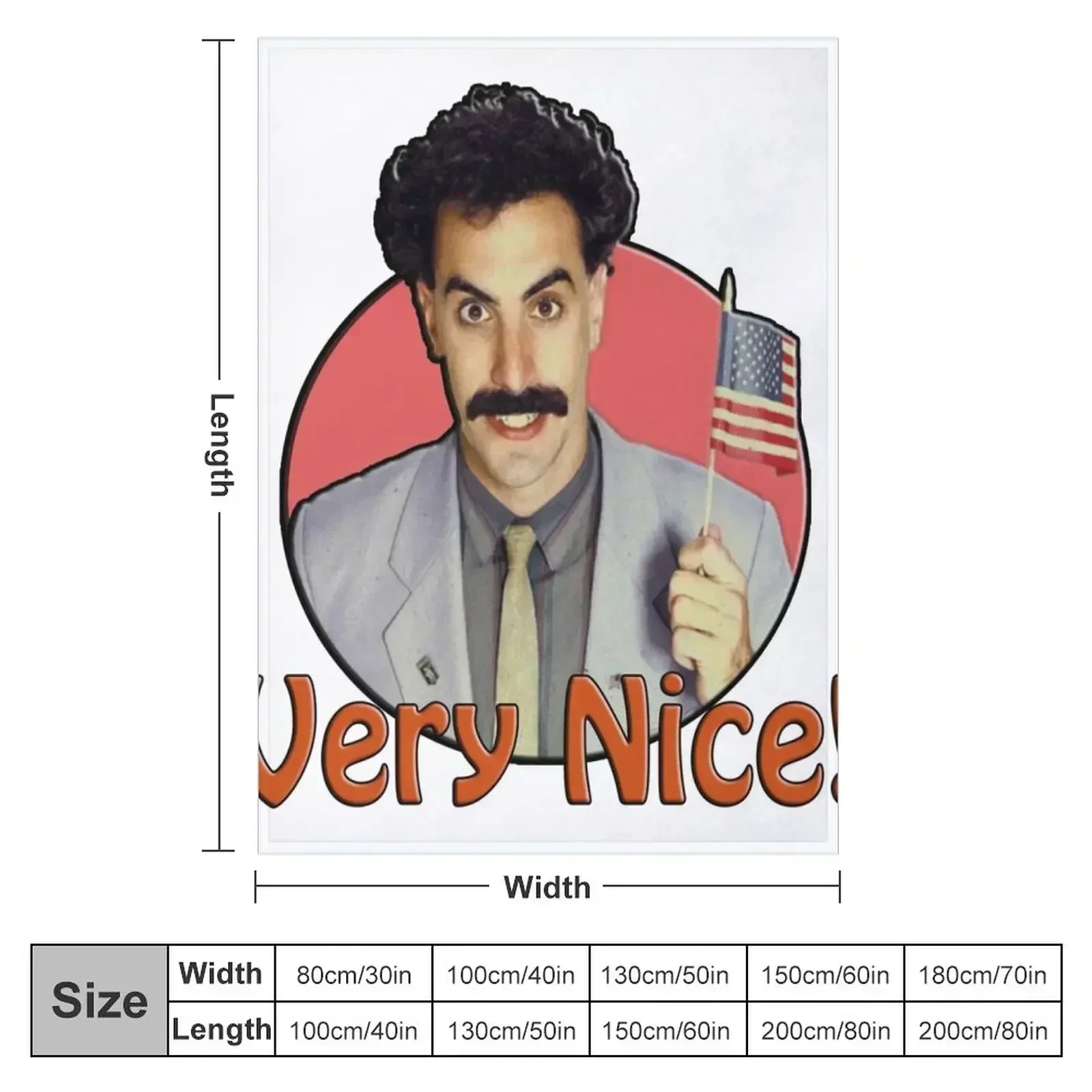 Borat, Very Nice! Throw Blanket Luxury Thicken Beach Blankets