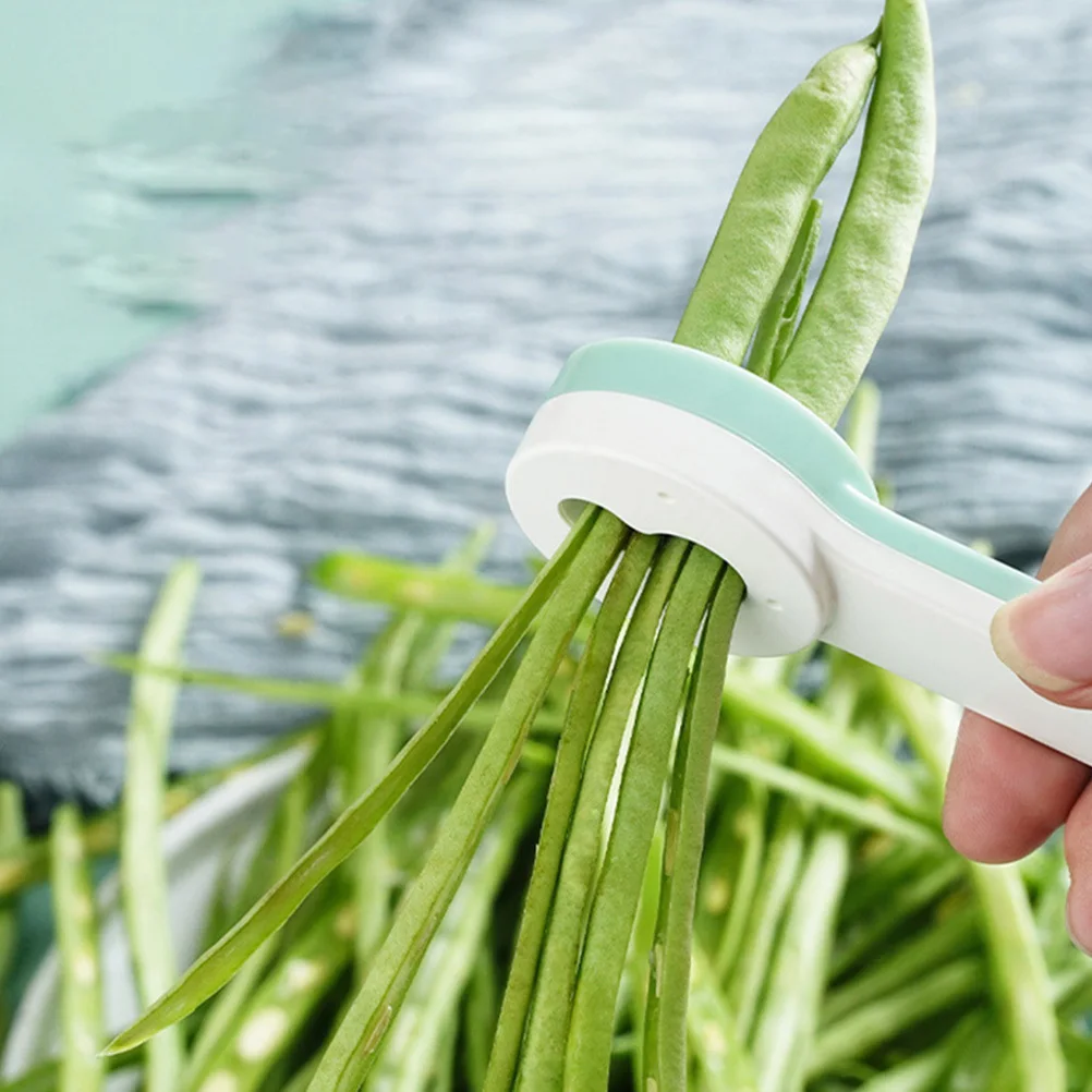 

1Set Bean Slicer Stainless Steel Cutter Light Green Blade Anti Slip Handle Kitchen Tools Space Saving