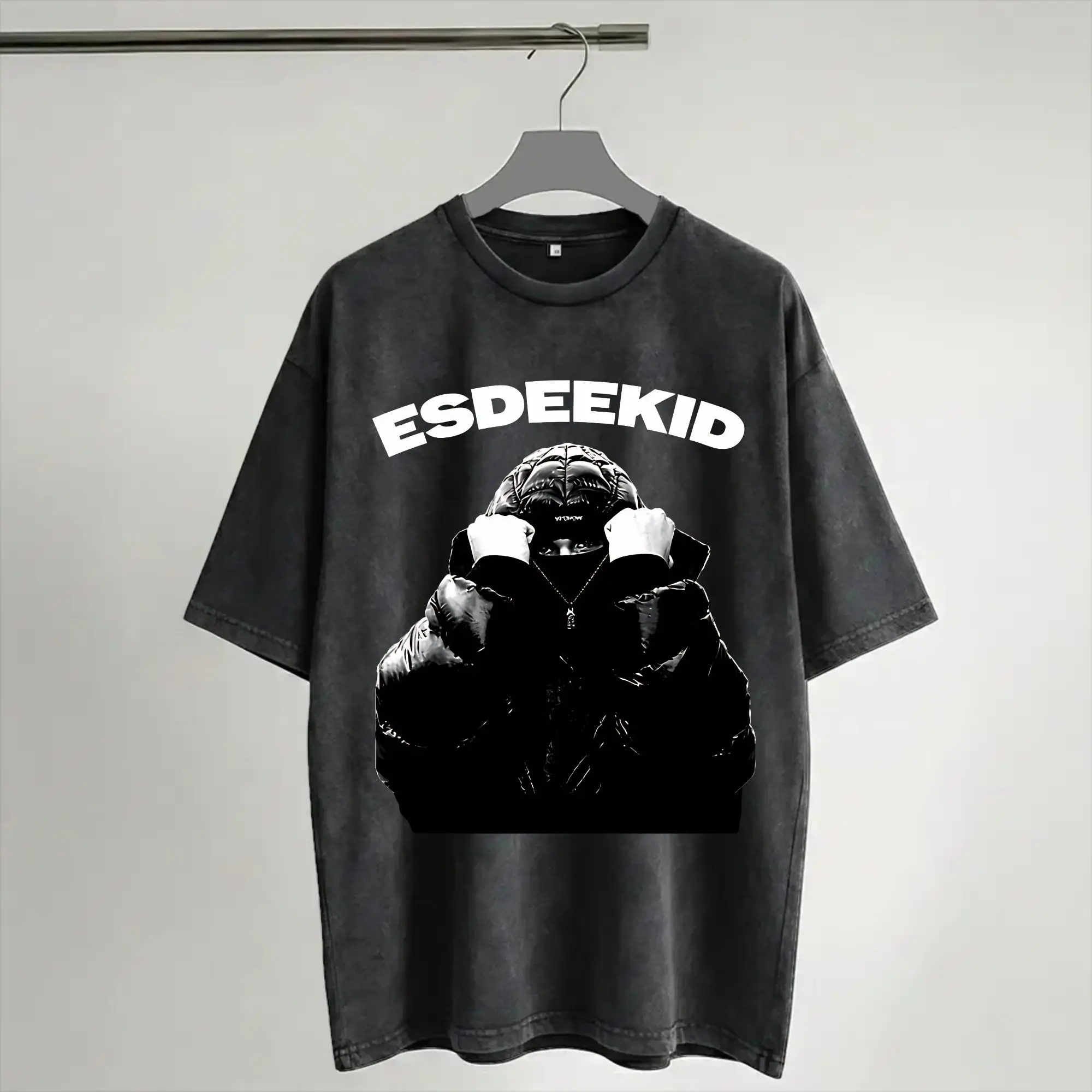EsDeeKid Rebel Rapper  Apparel Washed T Shirt for Men Women Streetwear Hip Hop T-Shirts Summer  Tees Tops Short Sleeve