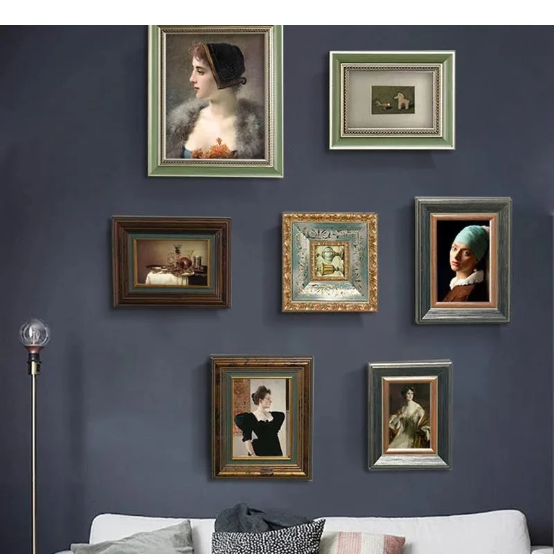 Painting Picture Framed Art Modern Decor Wood Photo Frame Set Wall Hang Frames Living Room Decoration Background Display