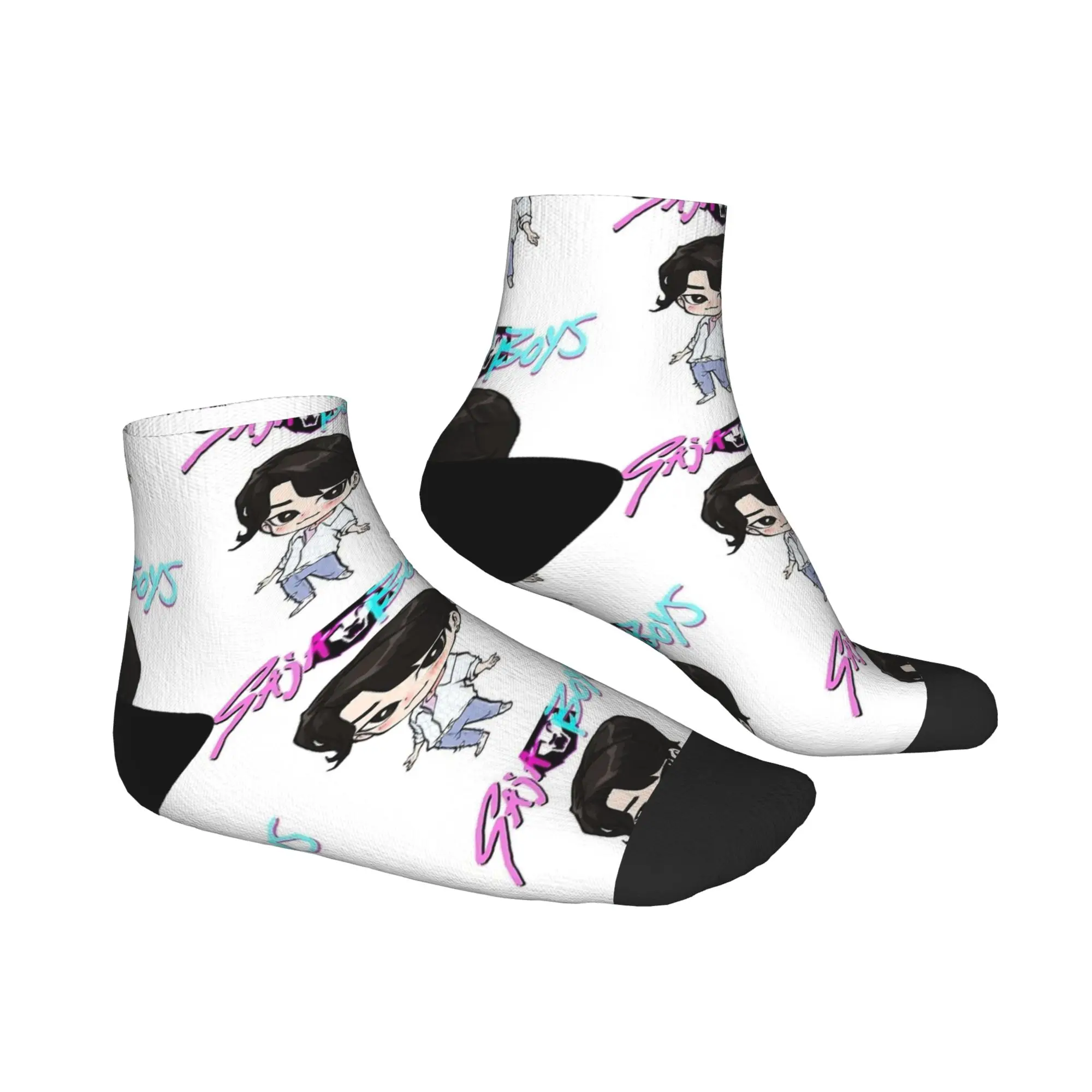 جوارب الكاحل للجنسين الرجال SB Jinu Saja Boys Kpop شيطان الصيادين جوارب غير رسمية مطبوعة عدم الانزلاق تنفس الصيف الدراجات جورب