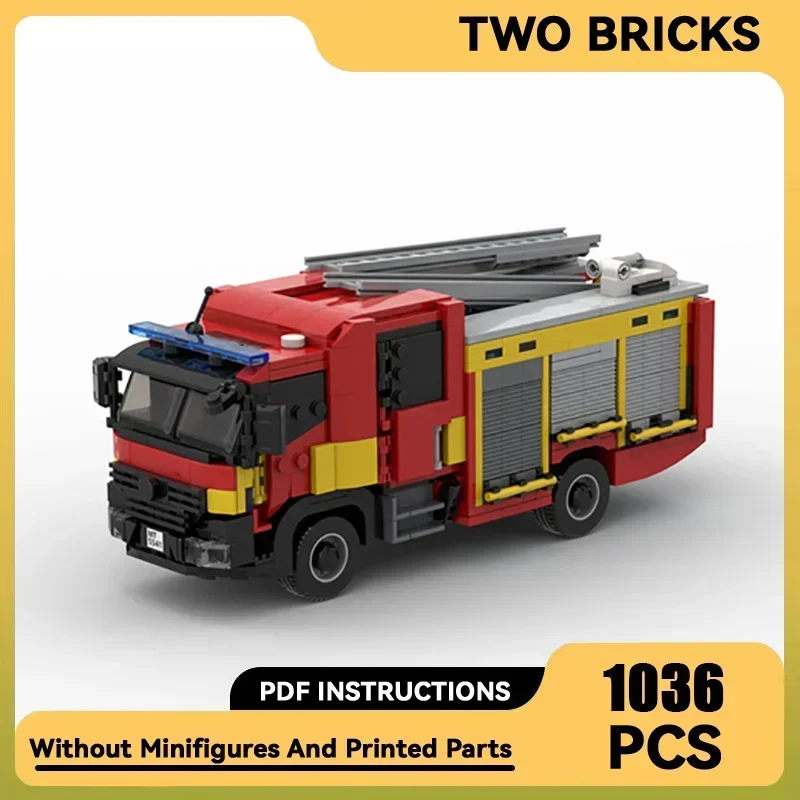 

Car Model Moc Building Bricks London Fire Brigade - Mk3 Pump ladder Technology Blocks Gifts Christmas Toys DIY Sets Assembly