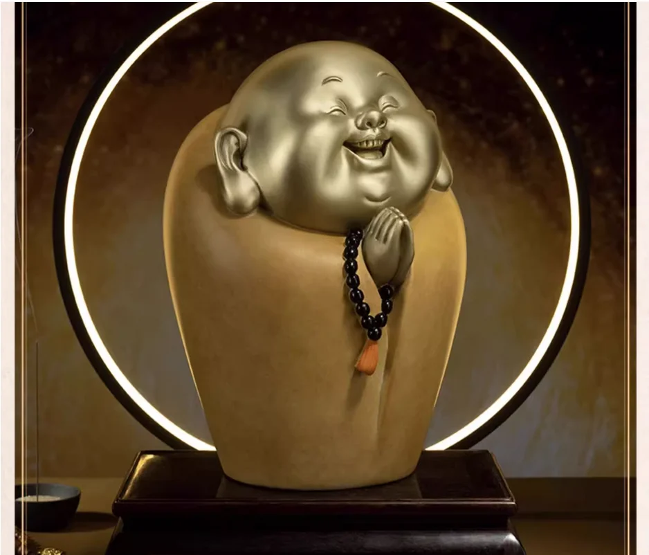 

Copper decoration "contented people often happy" home office living room desktop jewelry