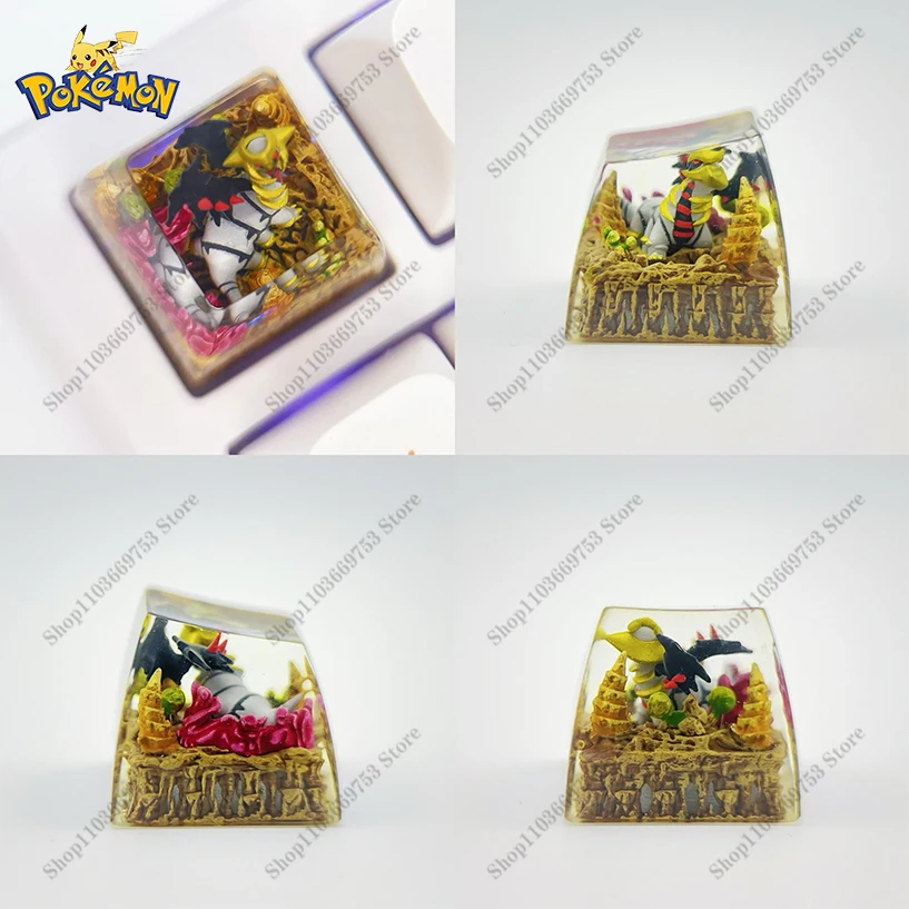 Pokemon Anime Keycap Giratina Pokemon of Myth Resin Transparent Stereoscopic Customized Mechanical Keyboard Key Accessories Gift