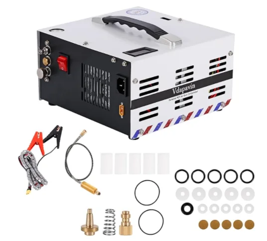 

Компрессор Pcp, встроенный адаптер питания, масляный/водяной, 4500 фунтов на квадратный дюйм/30 МПа, 110 В/220/12 В, пневматический пистолет и компрессионный насос для пейнтбола/подводного бака