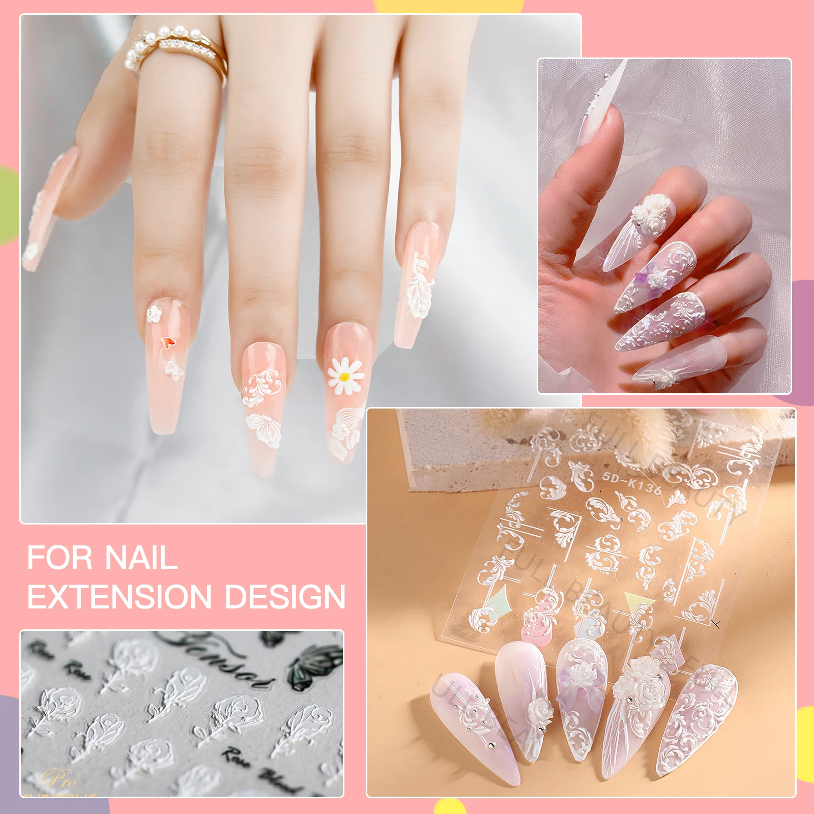 Biutee Nail Extension Gel Pink White Clear Poly Builder UV Gel For Nails Finger Extensions Form Tips French Nail Art Tool