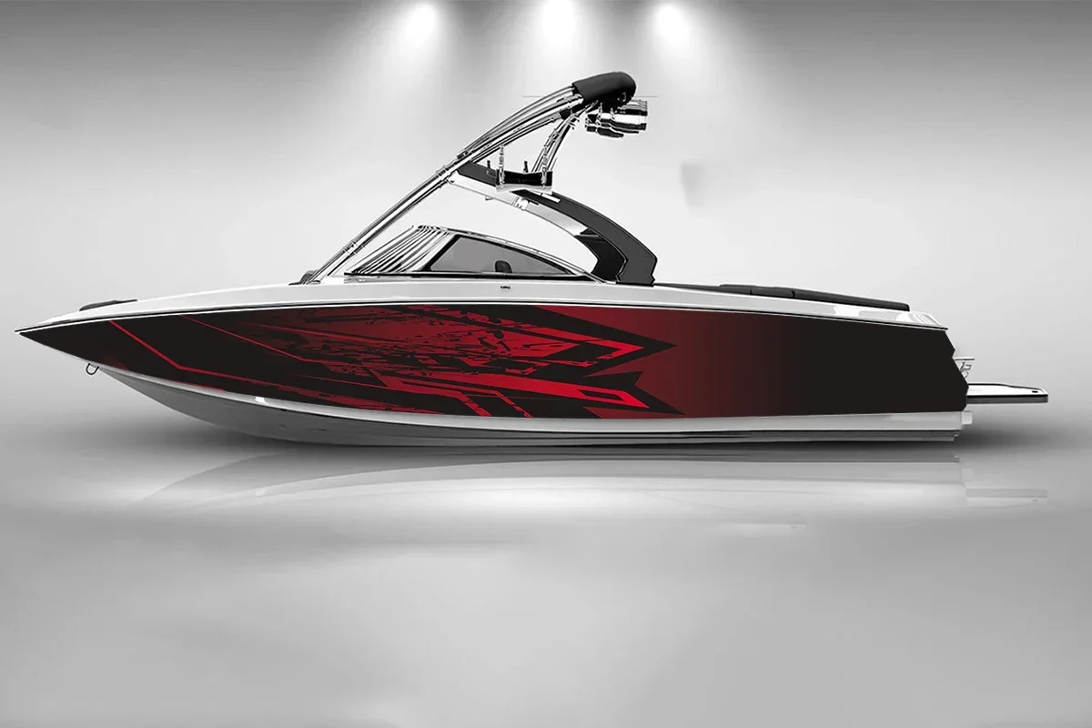 Colorful Sharp Lines Graffiti Irregular Unique Boat Sticker Vinyl Ship Pontoon Deck Boat Fishing Decorative Pontoon Boats Decal