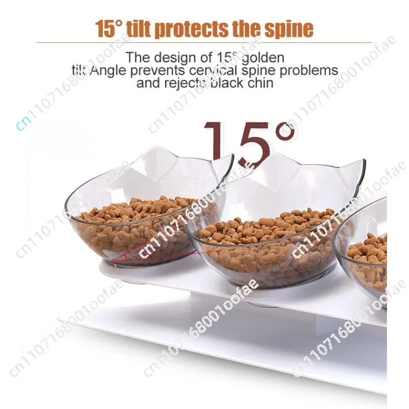 Cat Raised Feeder Bowl 3 Bowls Transparent Detachable Cervical Spine Protection Elevated Cat Food Bowls For Pet Cat