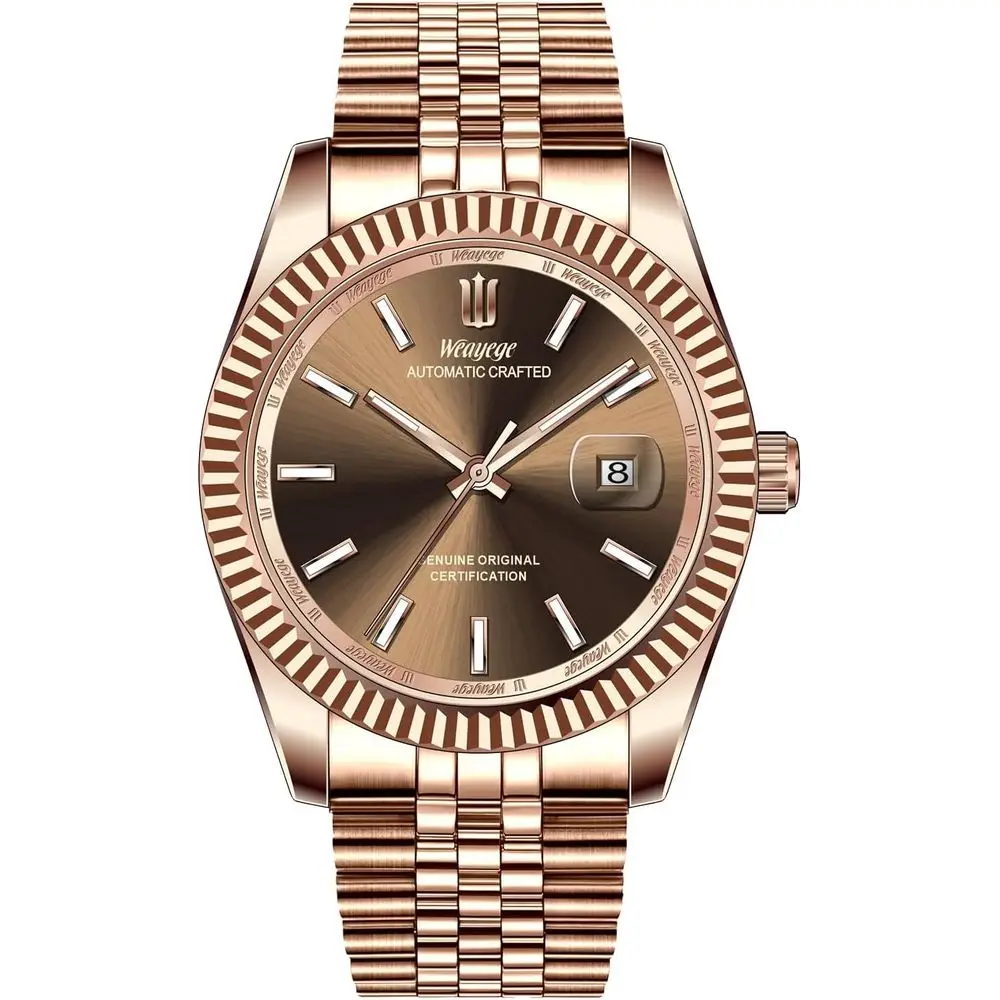 

Мужские автоматические механические часы, простые, из нержавеющей стали, роскошные, водонепроницаемые, с отображением даты, с автоподзаводом