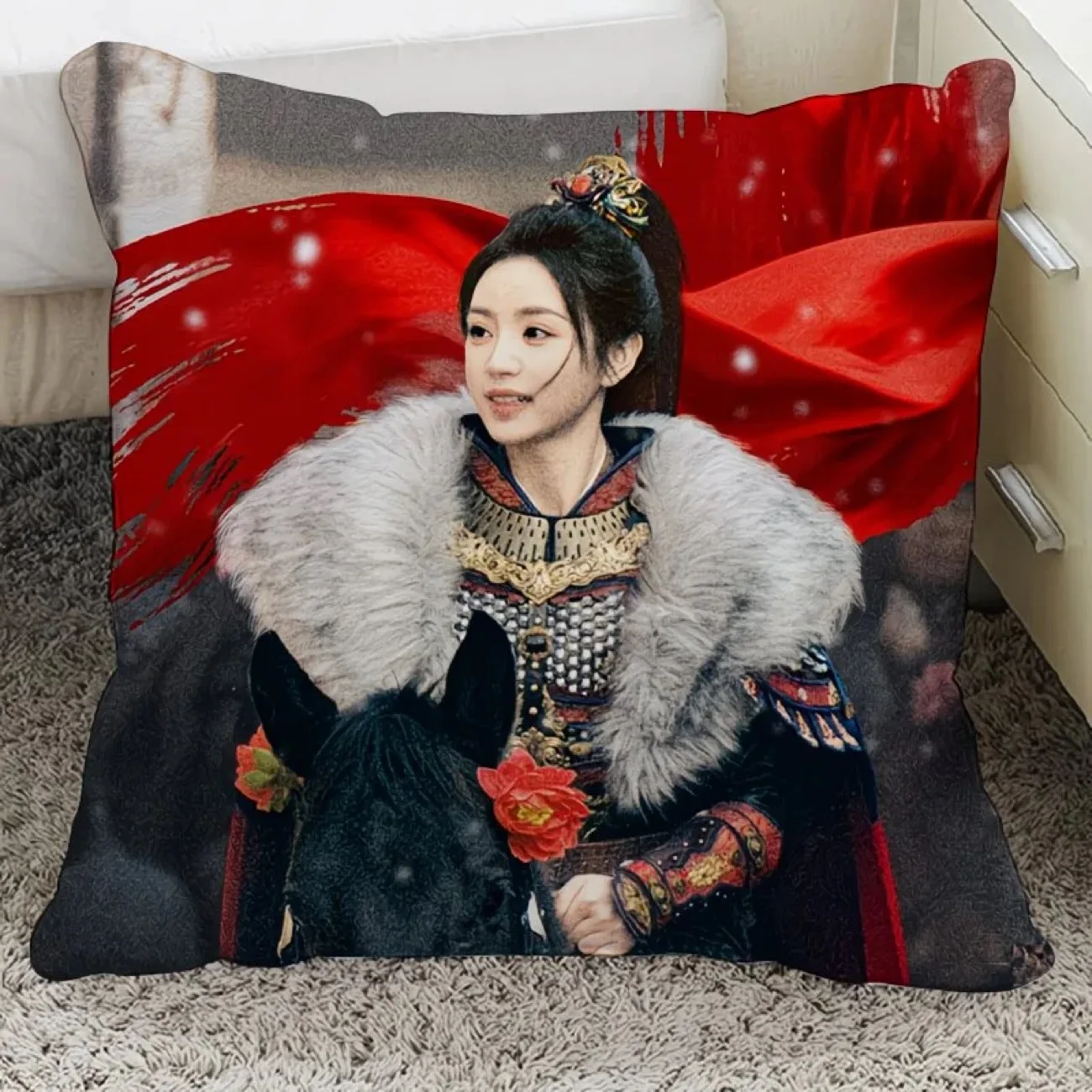 1pc Zhang Linghe & Tian Xiwei Pillow Cover, Polyester 2D Double-Sided Print, C-Drama Chasing Jade Character Art, Drama Fan Home