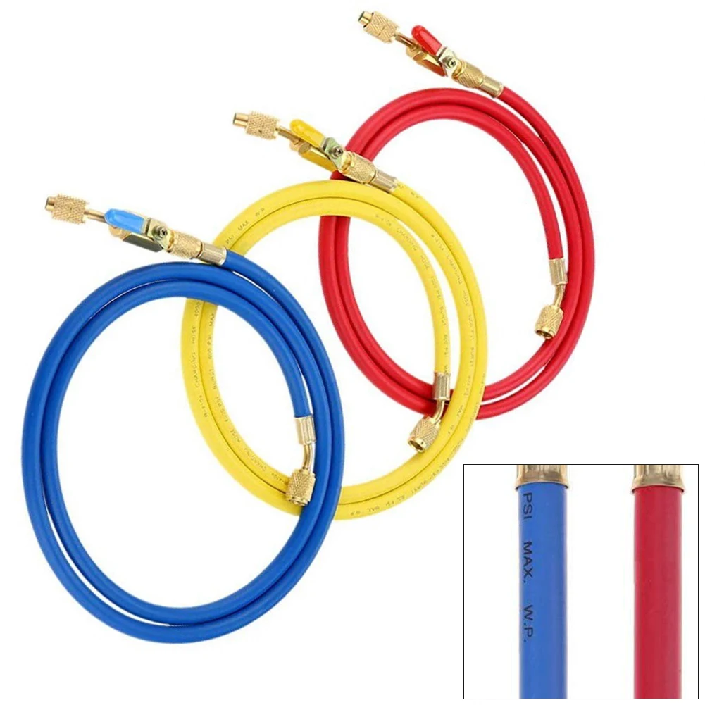 HVAC Maintenance Ball Valve Hose 1 4-inch Hose Efficient Draining Hose Red Yellow Blue Multiple Pressure Ratings