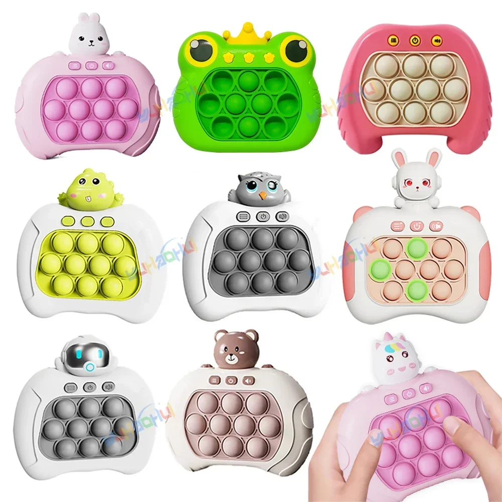 Atualizado brinquedo eletrônico Pop-Push para crianças, brinquedos sensoriais, Press Handle, Quick Push Game, Squeeze Relief, Whac-A-ole