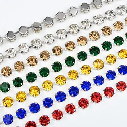 Grandi dimensioni SS38 8mm catena di strass di alta qualità catena artiglio di metallo cucire su cristallo vestiti fai da te scarpe borse gioielli rifilatura ornamento