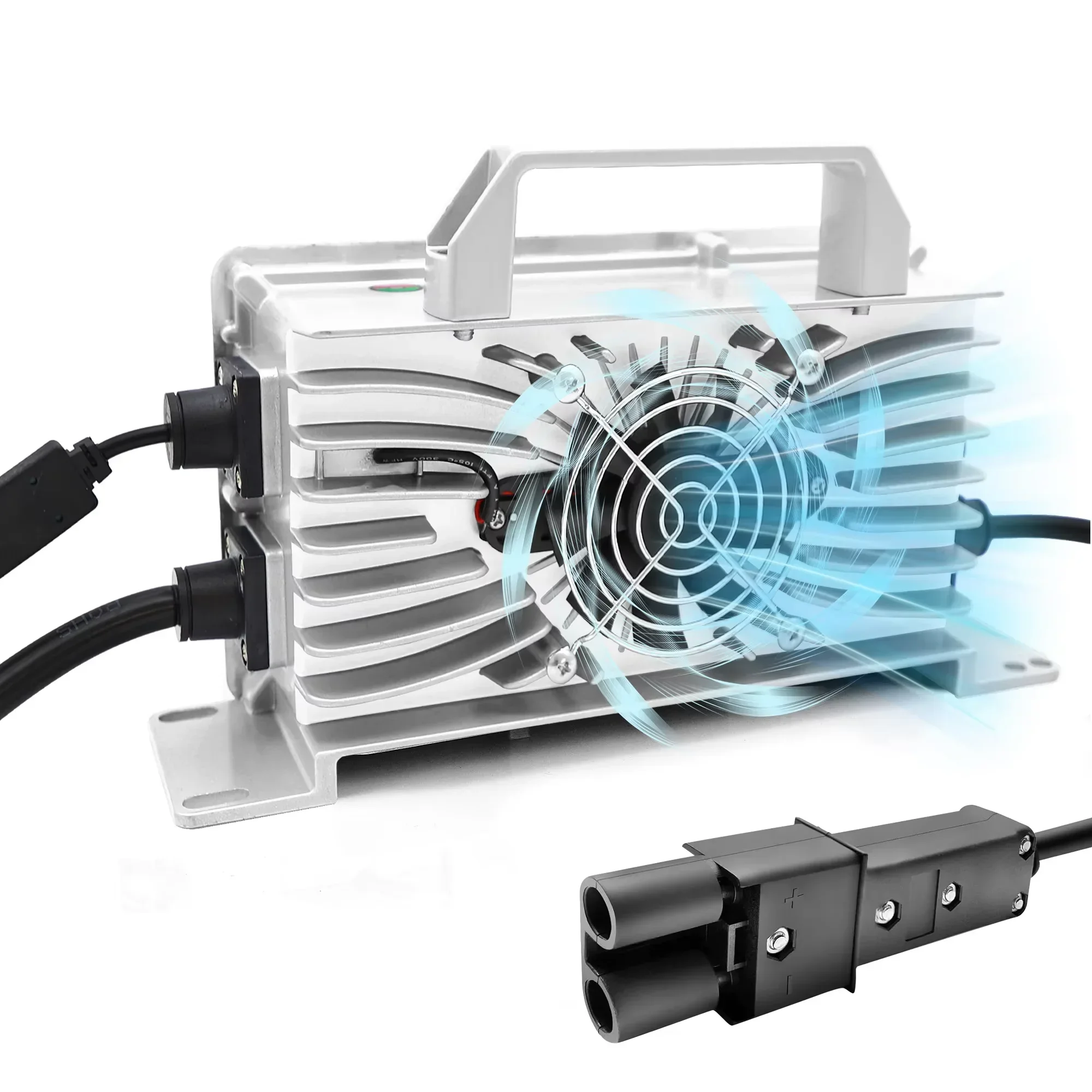 48V 15A Golf Cart Charger for   G19 G20 G21 G22, IP 67 Waterproof Lead Acid with 2 Pin Plug