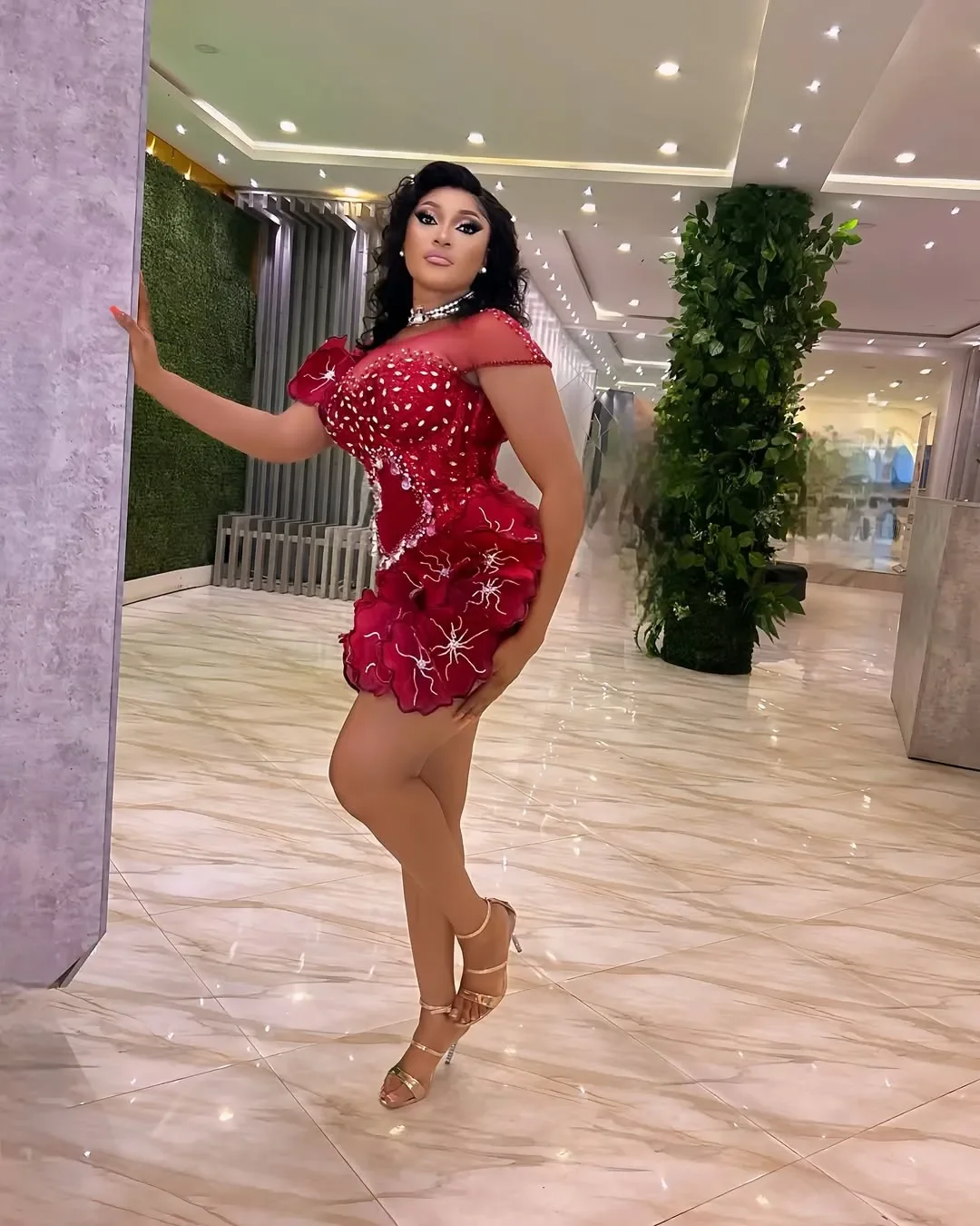 Women Plus Size Cocktail Dresses Short Prom Mini Dresses Birthday Dresses Appliqued Beaded Sequined Lace Gowns Customized image 3