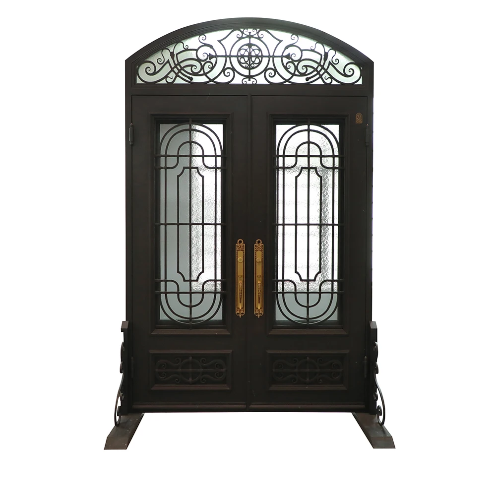Porte rétro en fer forgé, passage de lune coulissant à une seule feuille, villa en acier, école, hôt