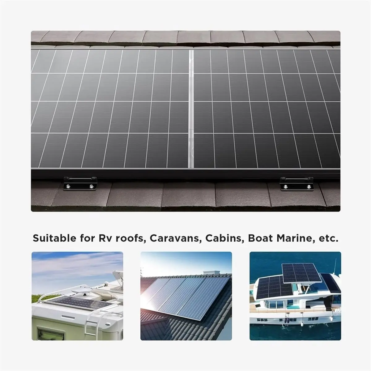 Corrosion-Free Aluminum Z Bracket Sets for Solar Panels on RV, Trailer, Boat, Yachts, Wall & Off Grid Roof