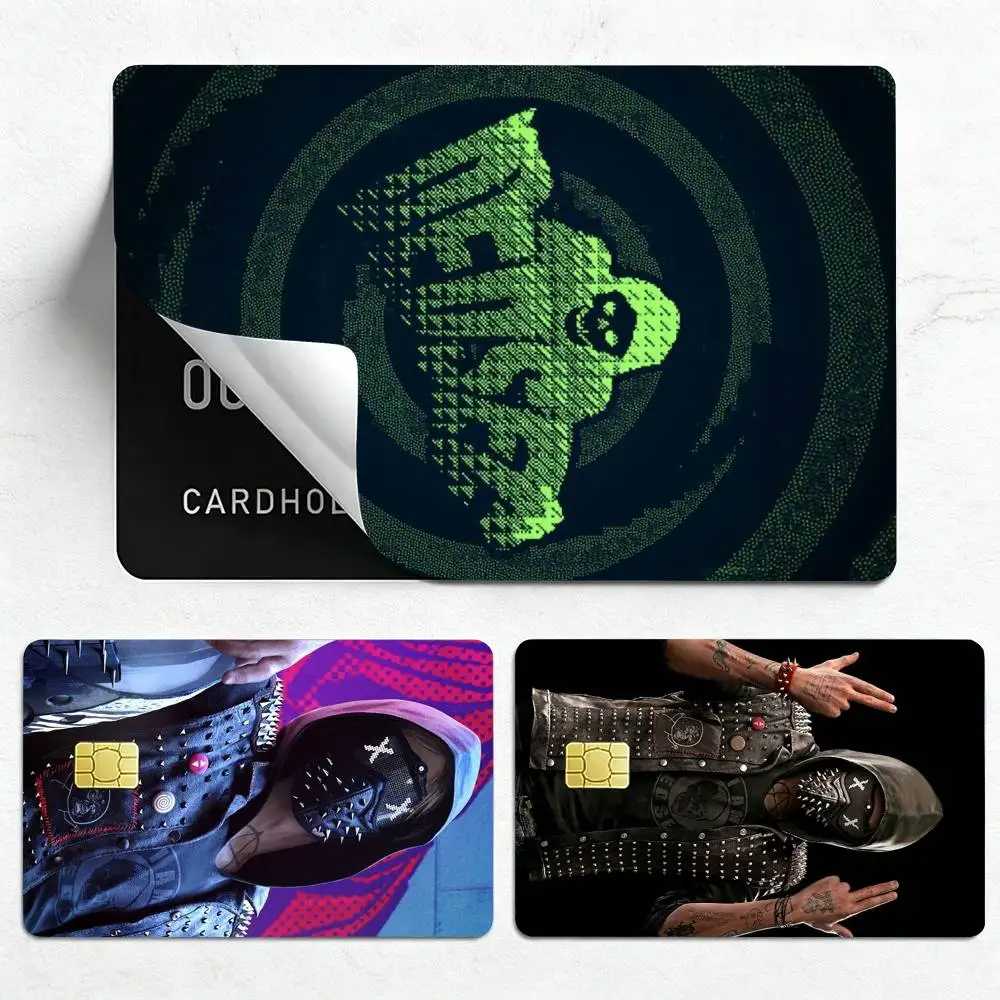Game W-Watch Dogs 2 D-Dedsec  Credit Card HD Stickers Game Card Decal Small Chip Waterproof Sticker Gift