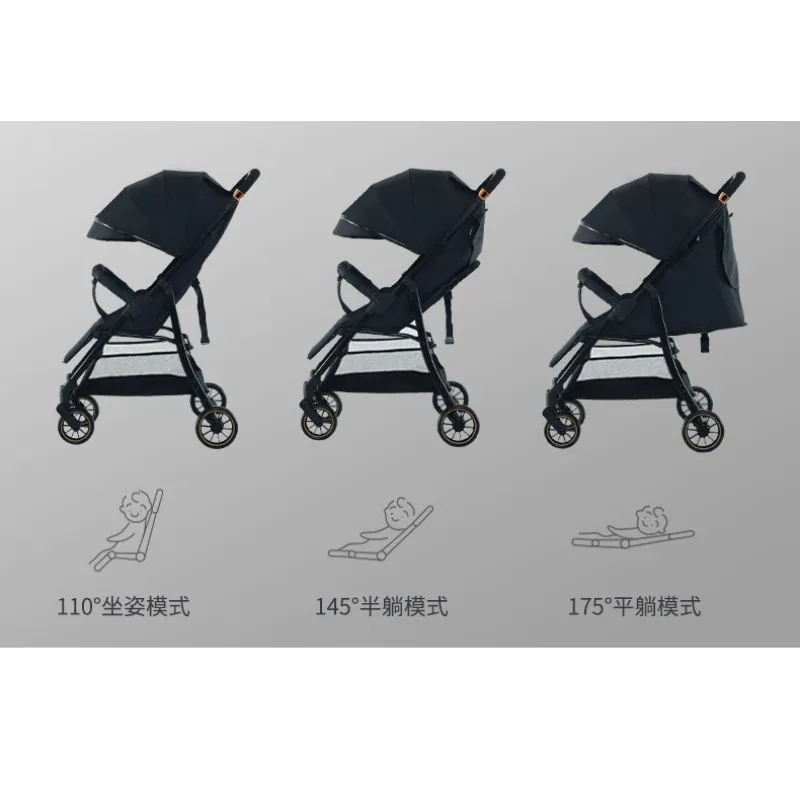 Twin stroller for two can lie down and fold high view with one button to pick up the baby stroller.