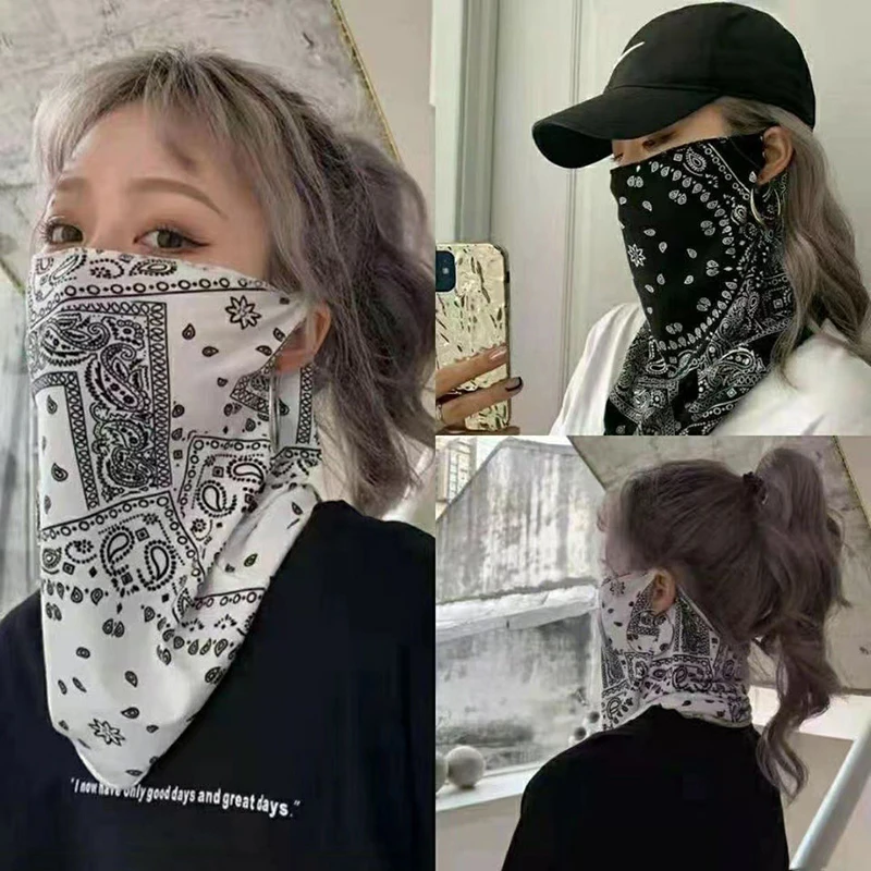 Mode Punk Sonnenschutz maske für Männer Frauen Sommer Gesicht Hals UV-Schutz Ohr Schal Hip Hop Outdoor Sport Radfahren Bandana Schal