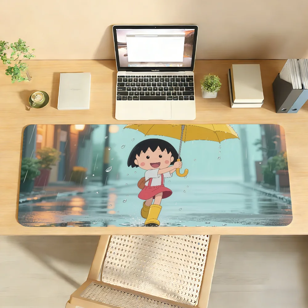 Cartoon Chibi M-Maruko Mouse Pad Computer Laptop Rubber Non-slip Mouse Mat Mousepad Gamers Decoracion Desk Mat