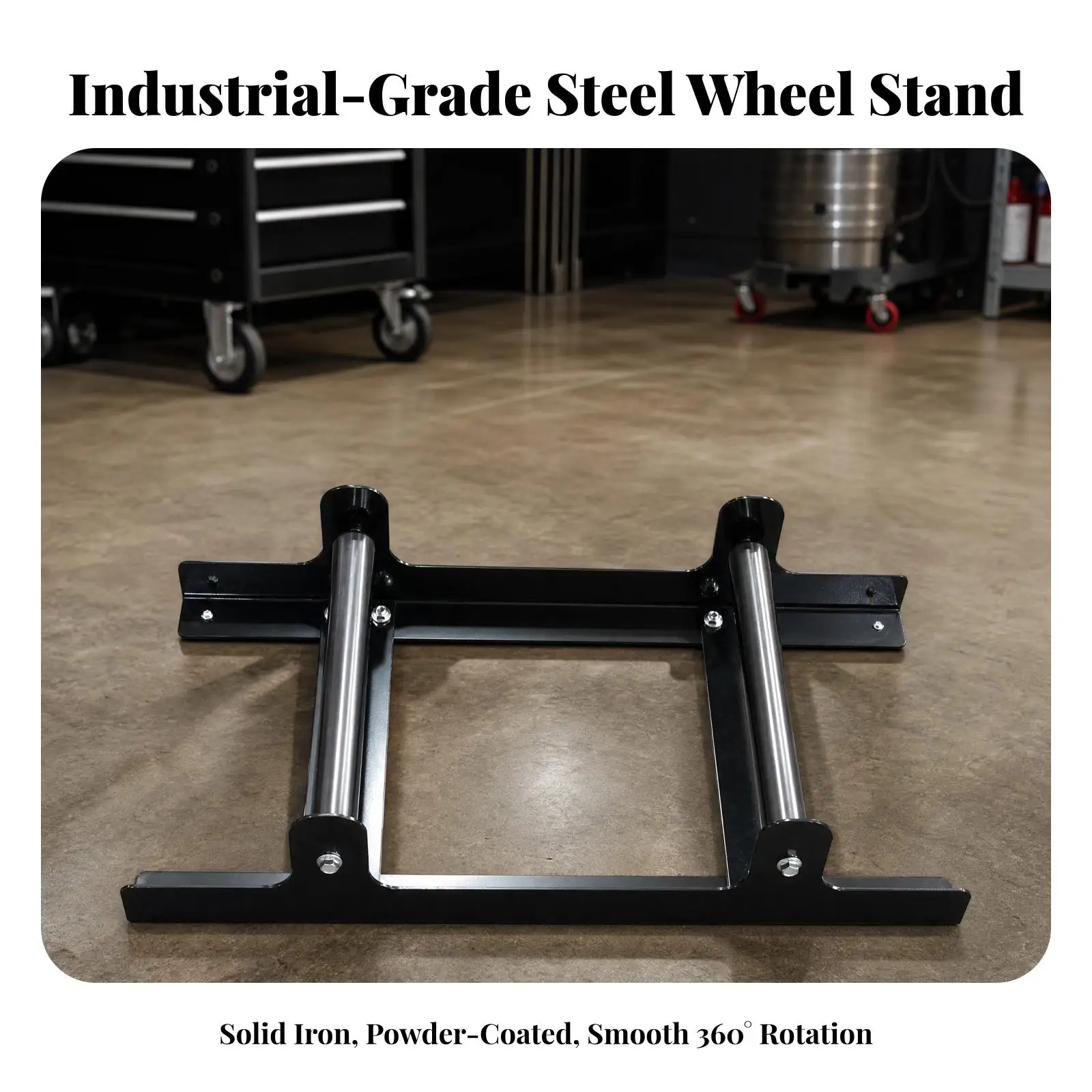Wheel Cleaning Support Stand for Car Tire Rim Scrub Rinse Heavy Iron Hub Bracket