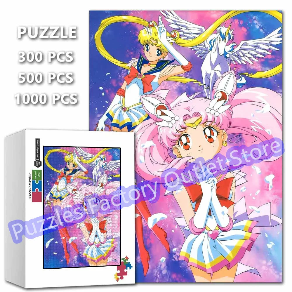 

Sailor Moon Save The World 300/500/1000 Pieces Jigsaw Puzzles Sailor Mercury Sailor Mars Anime Print Puzzle for Kids Toys Gifts