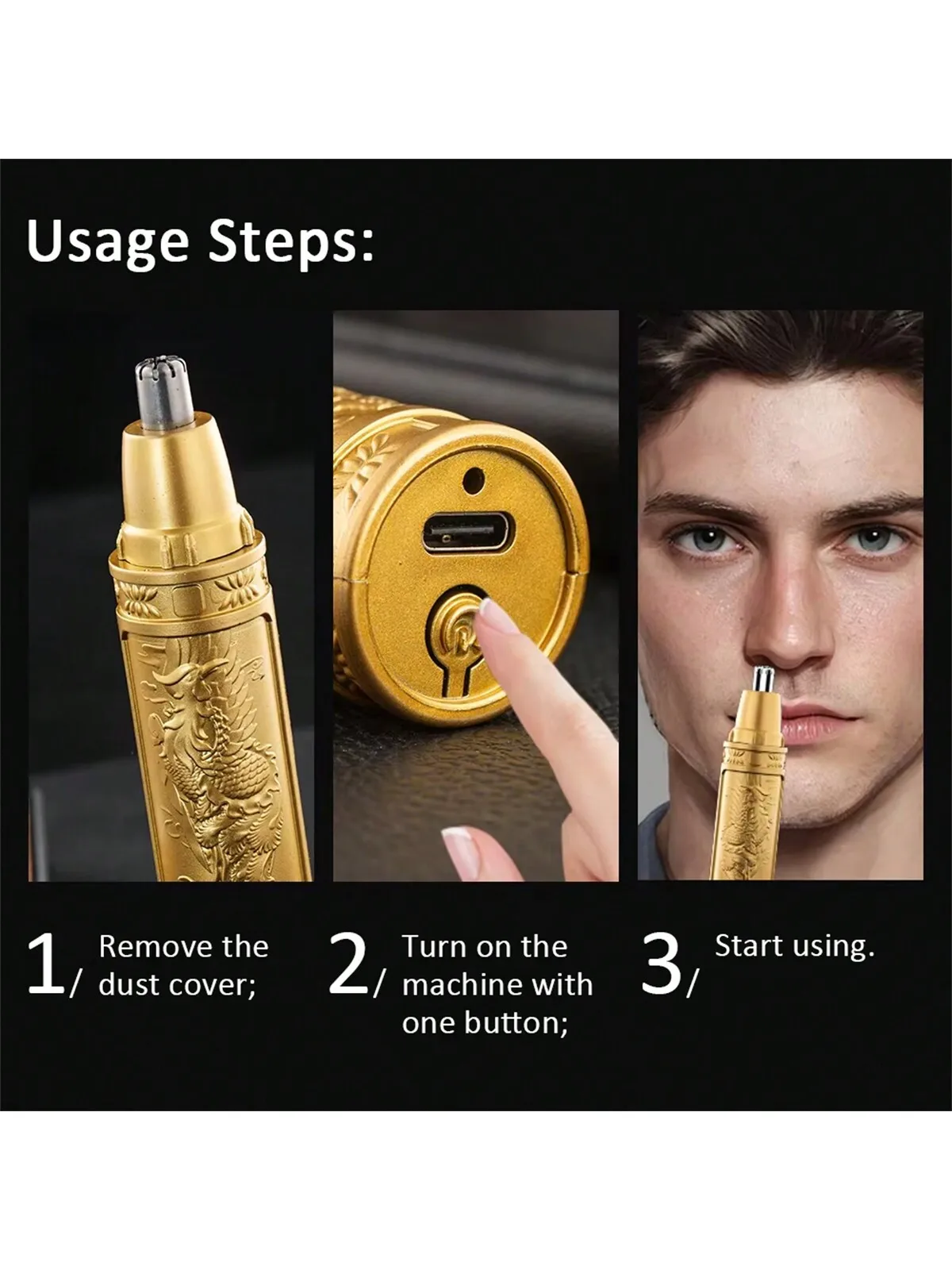 ماكينة تشذيب شعر الأذن والأنف لعام 2026 للرجال ماكينة حلاقة كهربائية دوارة مزدوجة الشفرات بطارية احترافية لإزالة شعر الأنف والأذن (بدون مضرب