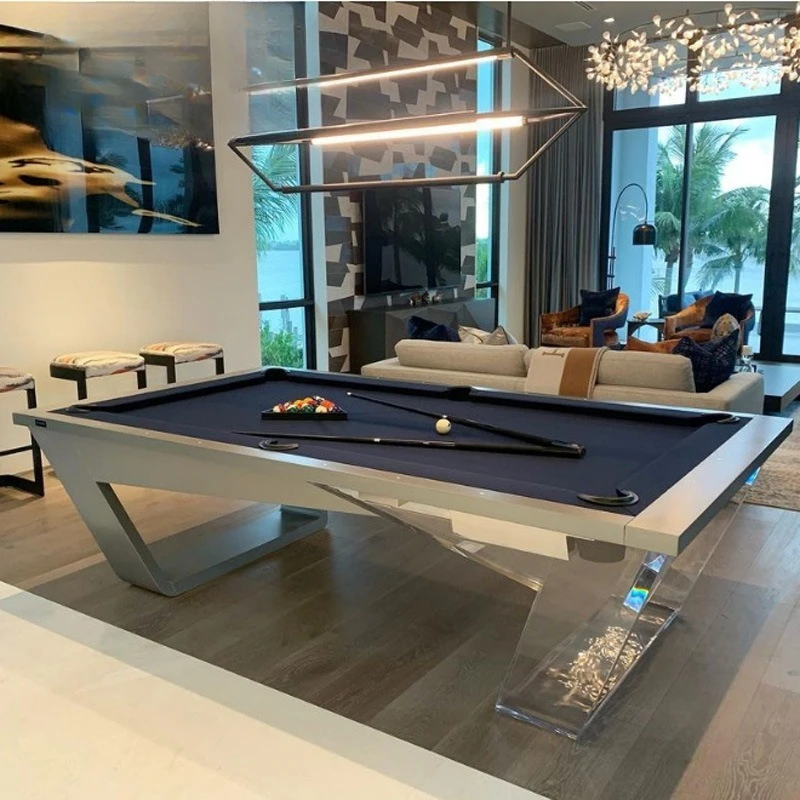 Household glass acrylic pool table mansion American black eight or nine ball pool table