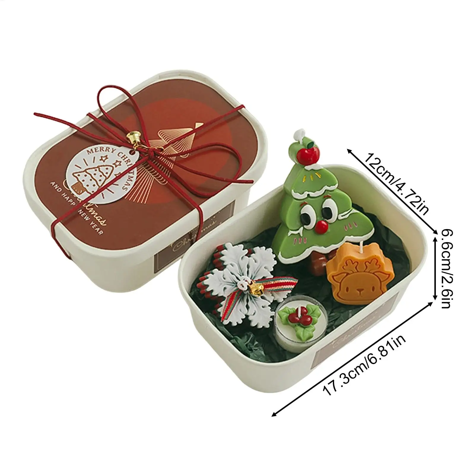 Christmas Candle Gift Box Christmas Tree Snowflake Deer Santa Claus Romantic Atmosphere Lovely Home Decorations