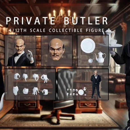 Joy Man Toys 1/12 Jm011 Private Butler Mobile Doll Model In Stock