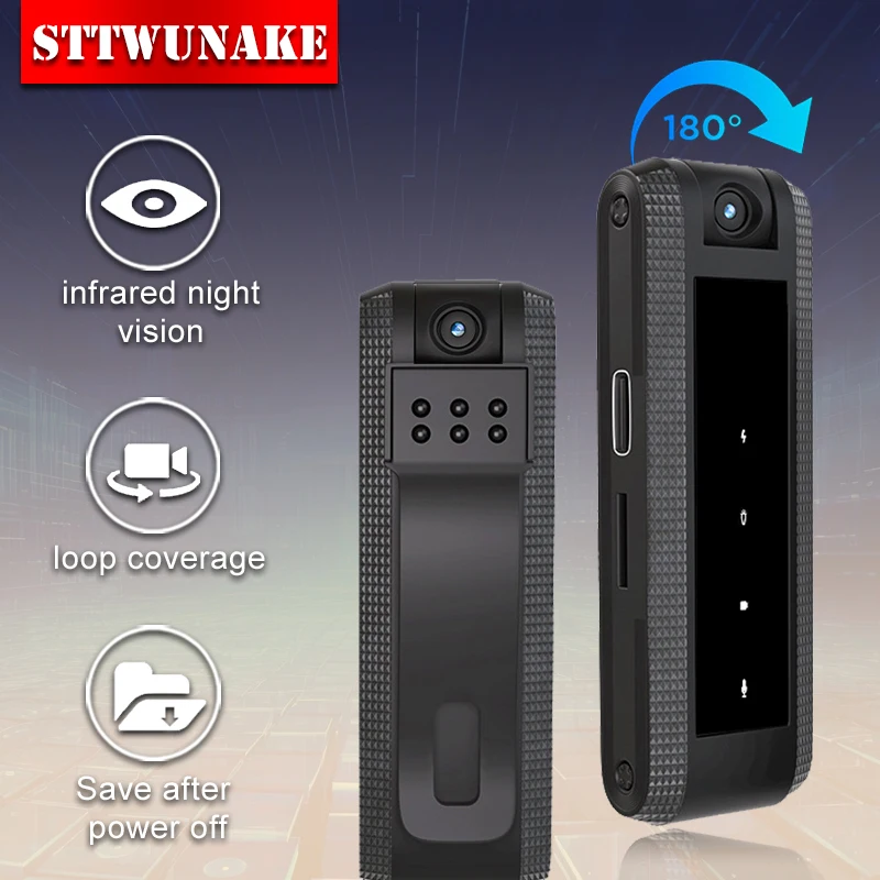 STTWUNAKE Mini Body Camera 1080P HD DV Professional Bodycam Digital Voice Video Recorder Small Micro Sound Recording Device