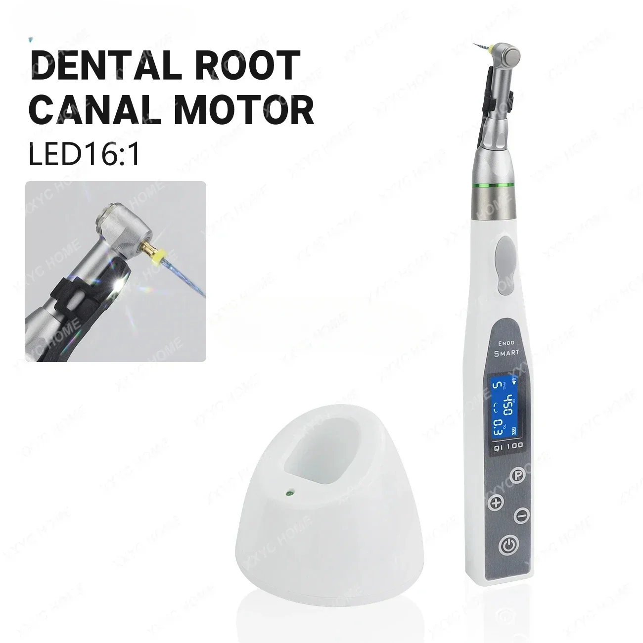 Wireless Endo Motor Smart with LED Lamp 16:1 Standard Contra Angle Endodontic Treatment Root Canal Instrument Dental Tool