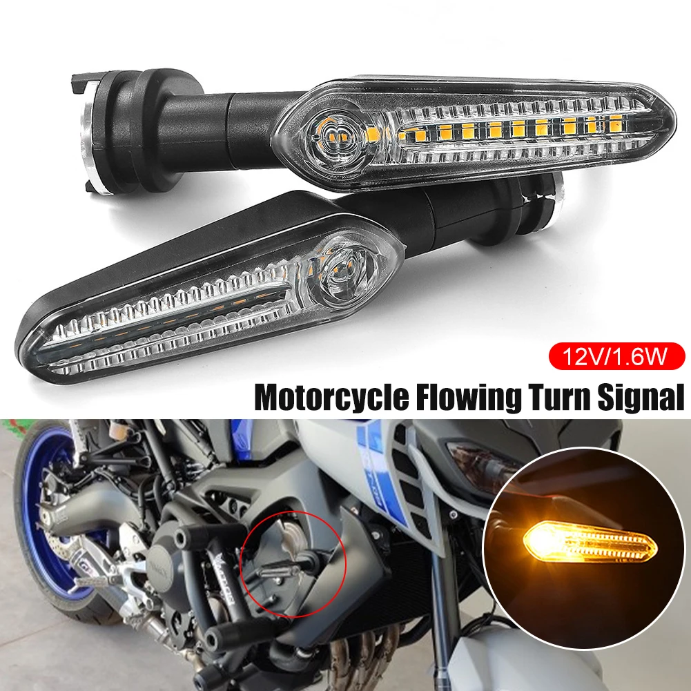 Universal Motorcycle Turn Siganl Flowing Water Headlight Running Water Front Rear Lamp for Yamaha MT07 MT03 MT09 Tracer XSR 700