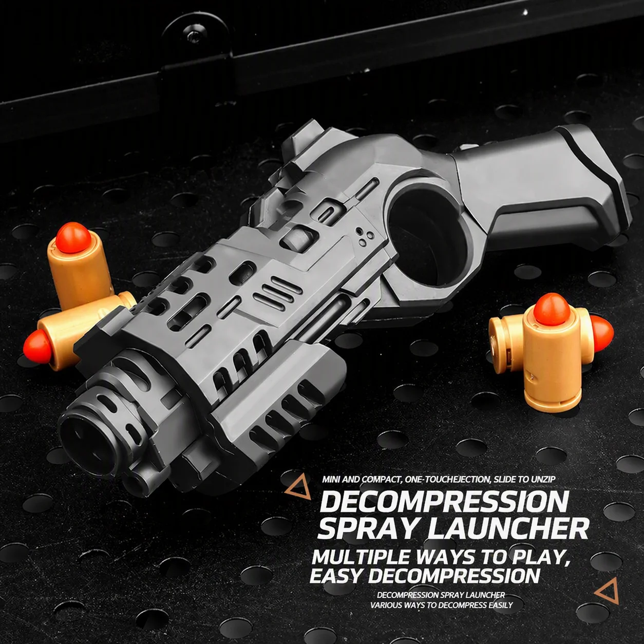 Pistola de Brinquedo EDC com Ejeção de Cartuchos por Um Botão e Função de Empurrar Cartões, Mini Pistola de Plástico para Alívio do Estresse