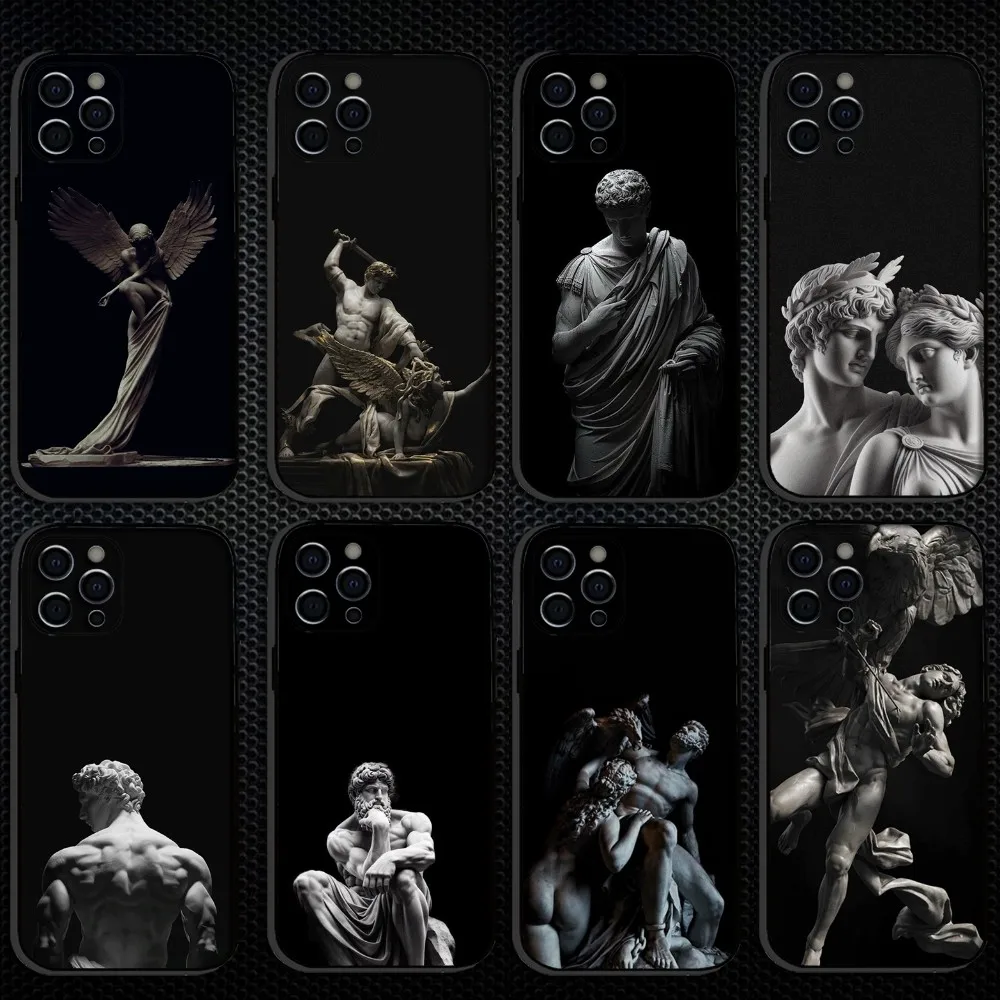 

Ancient greek sculpture Phone Case For iPhone 16,15,14,13,12,11 Plus,Pro Max, Soft Silicone Black Cover