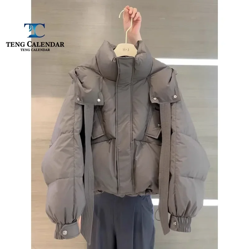 

Short Staple Cotton, Popular for Small Body Sizes This Year, Beautiful Gray Hooded Jacket, New Women's Style for Early Autumn ,