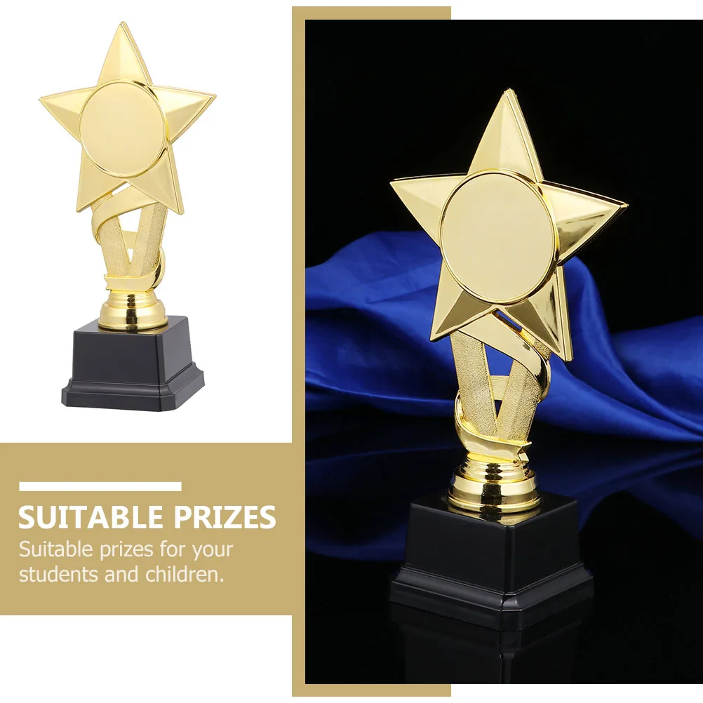 

2pcs Plastic Award Trophies Small Size Lightweight Portable Kids Competition Prizes Study Sports Awards Children Party Favors
