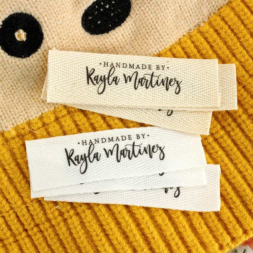 Handmade Twill Ribbon Labels, Folding Labels, Logo Labels, Sew Accessories, Custom Fabric Tags, Labels for Clothes, XW3516