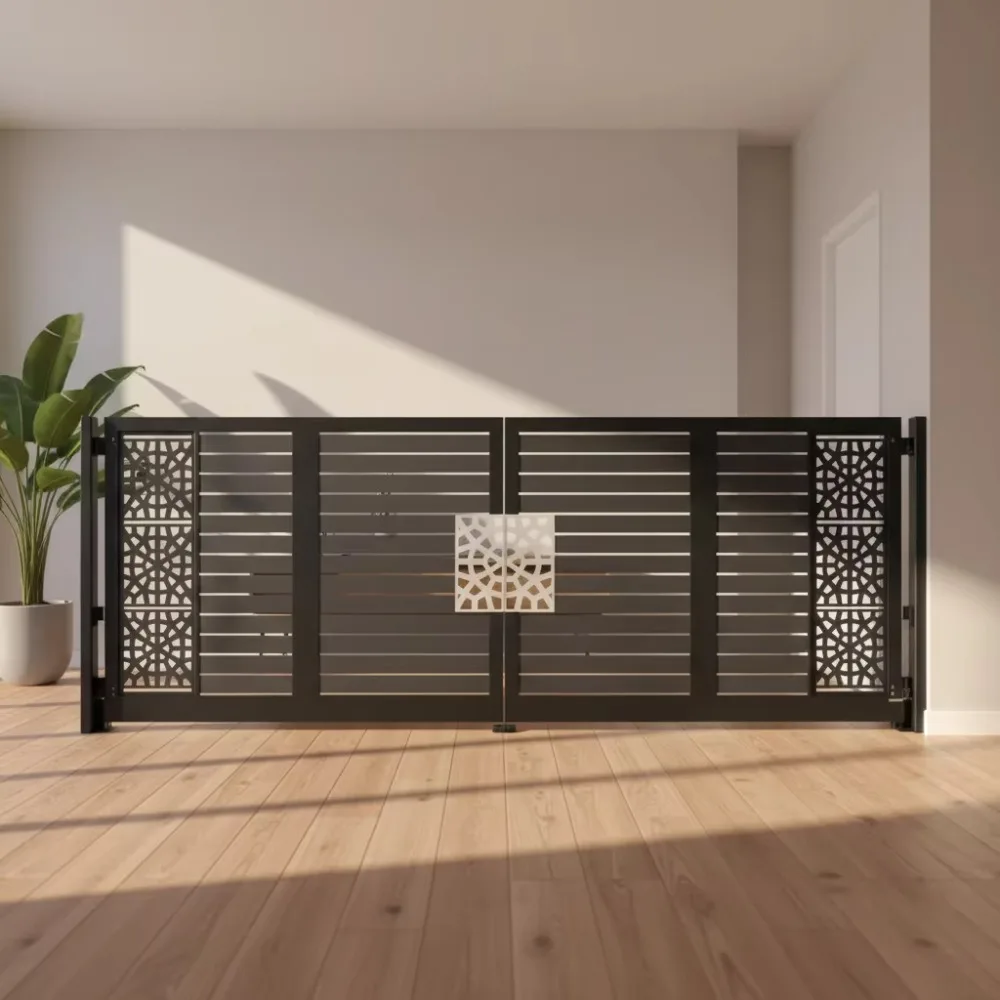 

Eco-friendly Electric Outdoor Gate UV Resistant Powder Coated Aluminum Frame Sliding & Swing Patio Driveway Gate