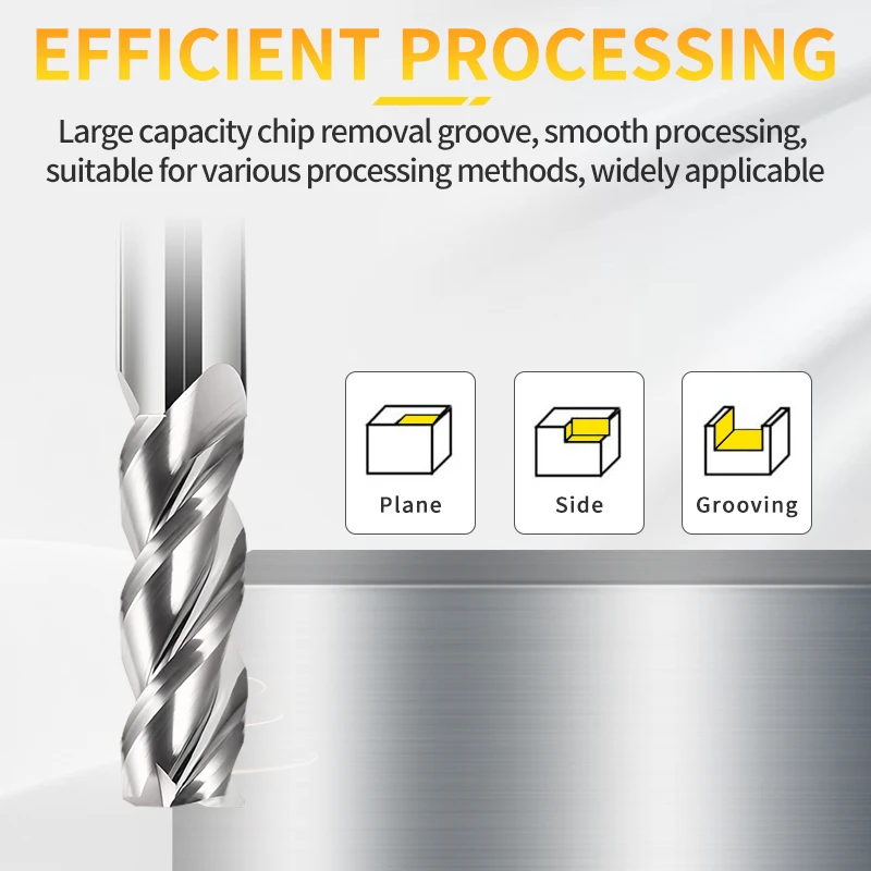 Corner Radius End Mill CNC R Bullnose Cutter Tungsten Carbide Steel Metal Router Tool 3 4 Flutes R0.5 R1 Surface Machining