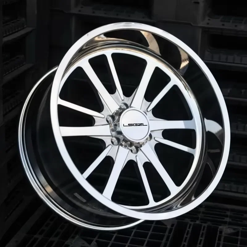 i LSGZL Polishing Super Single Wheels 450 8x6.5 10x225.75 20 22 24 26 Inch for Concave Rims for Truck Wheels Chevy GMC