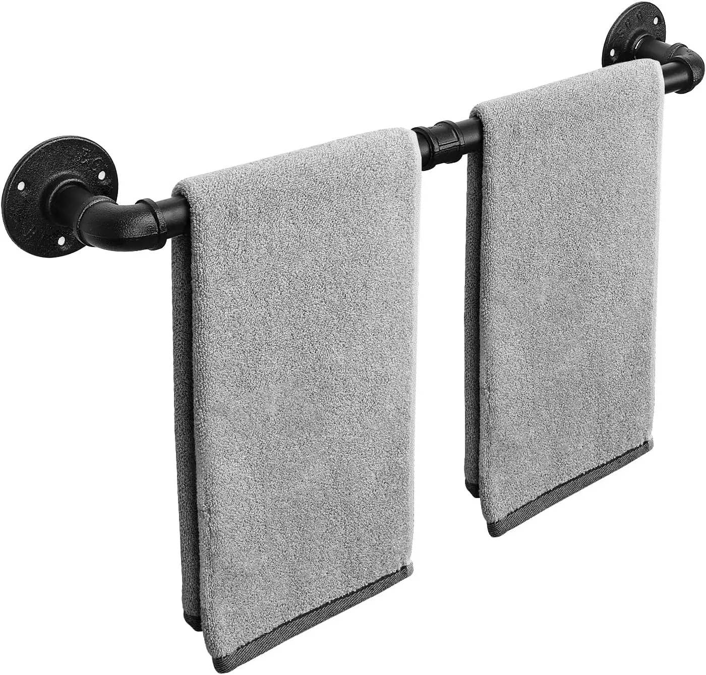

Livabber Industrial Pipe Towel Bar, Rustic Iron Decor Bathroom Hardware Towel Holder Accessory, Heavy Duty Wall Mounted Bath Towel Rack, Black (18 Inch)
