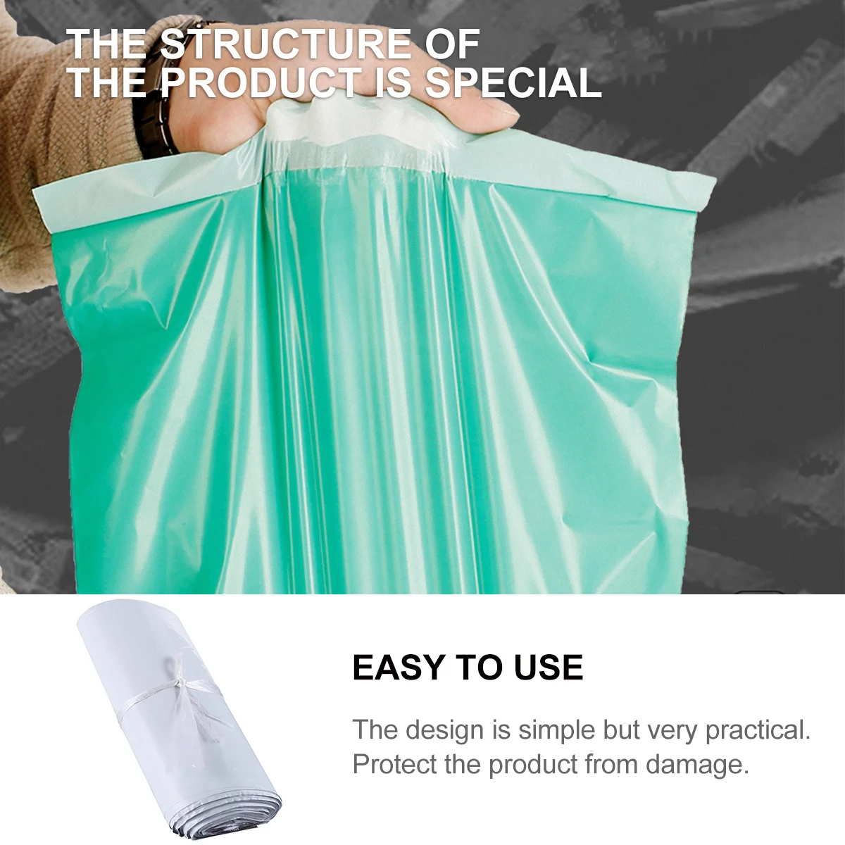 100 قطعة من حقيبة السريعة السميكة المقاومة للماء ومقاومة للثقب، خفيفة الوزن لحماية الشحن باللون الأبيض #3