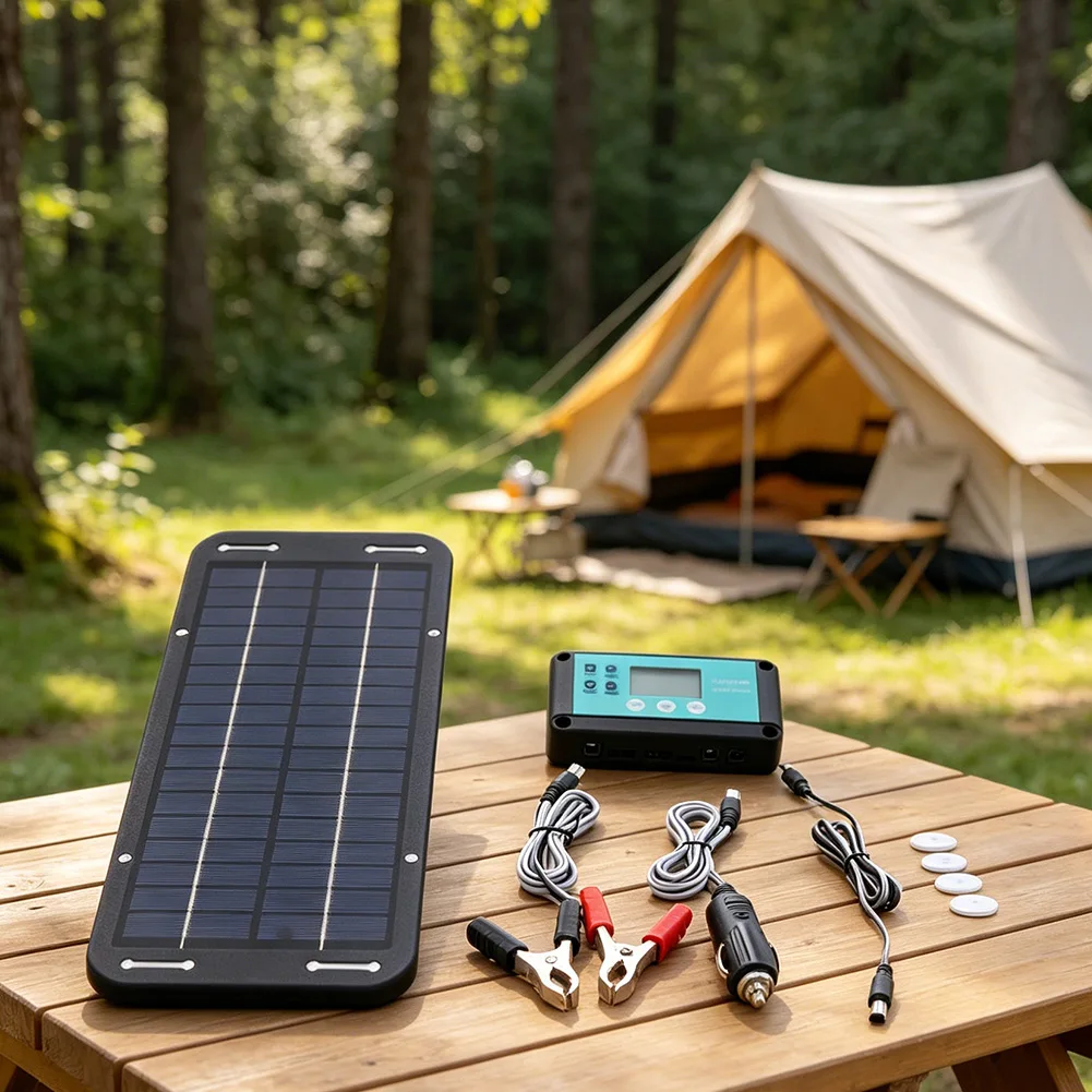 30W Solar Panel Kit for 12V Batteries with Integrated Controller and Trickle Charging Capability for Long Term Use