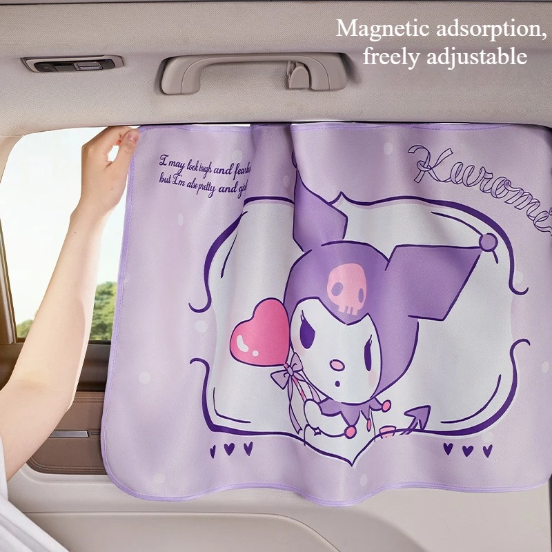 

Sanrio Kuromi Car Sunshade with Magnetic Suction Child Safety Summer Heat Insulation Baby Sun Protection Interior Curtain
