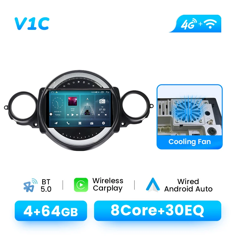 Auto radio Android 14 voor BMW Mini Cooper R56 R60 R51 2006 - 2015 GPS Carplay Navigatie Stereo Auto DSP BT DVD Multimedia Speler